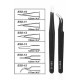 Set of 2 x tweezers for nano and micro caches - Stainless steel (MATT BLACK finish) 12/15